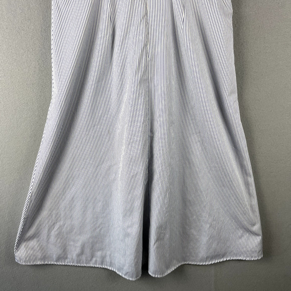 Alex Marie Fit Flare Dress Womens 10 Pinstripe Cinch Puff Sleeve Classy Minimal - Picture 12 of 14